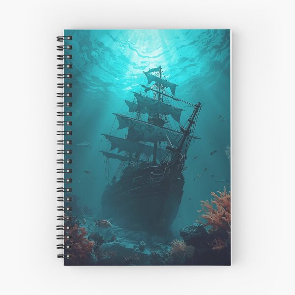 Item preview, Epic Sunken Pirate Ship in Mystical Ocean Depths designed and sold by Art-Design-EM.