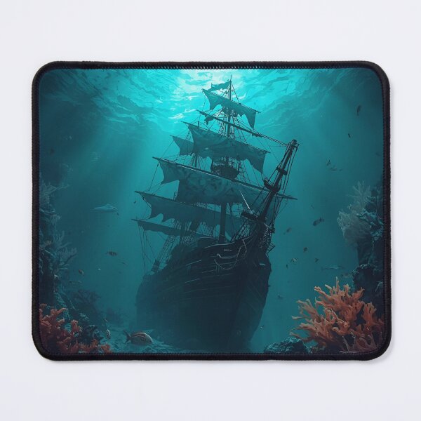 Item preview, Epic Sunken Pirate Ship in Mystical Ocean Depths designed and sold by Art-Design-EM.