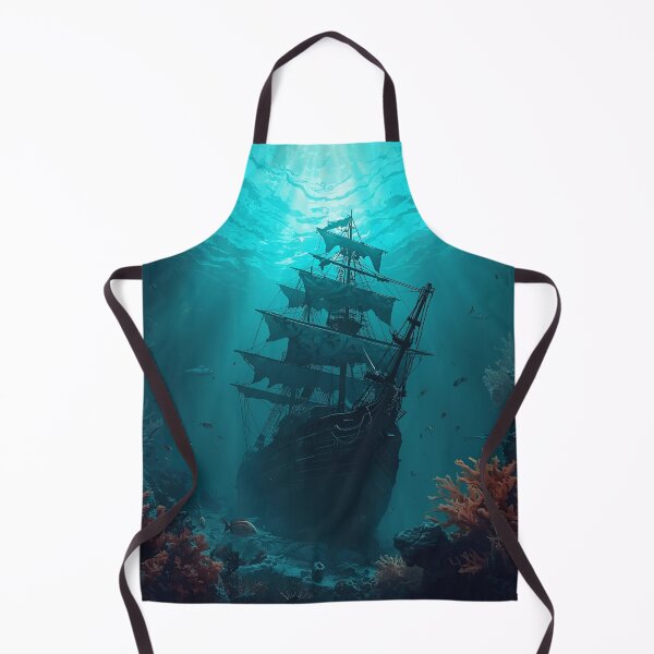 Item preview, Epic Sunken Pirate Ship in Mystical Ocean Depths designed and sold by Art-Design-EM.
