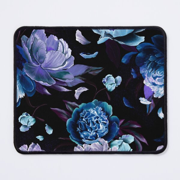 Item preview, Dark Midnight Peonies Flowers Blue designed and sold by Anis Illustration.