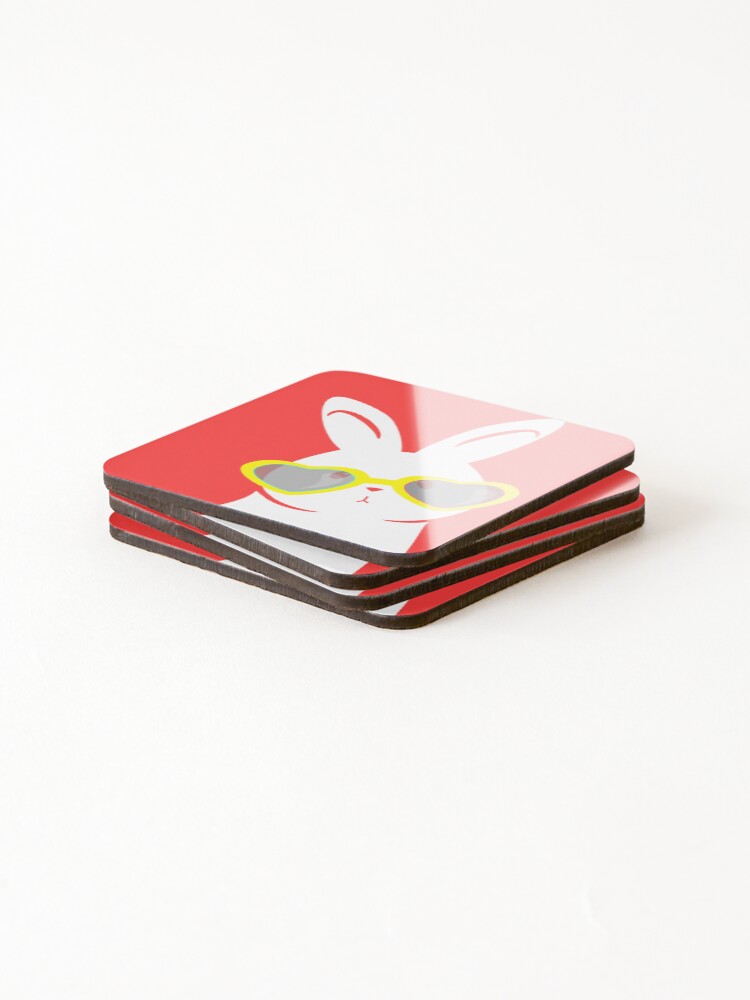 Thumbnail 4 of 5, Coasters (Set of 4), Curious Rabbit designed and sold by Urrin.