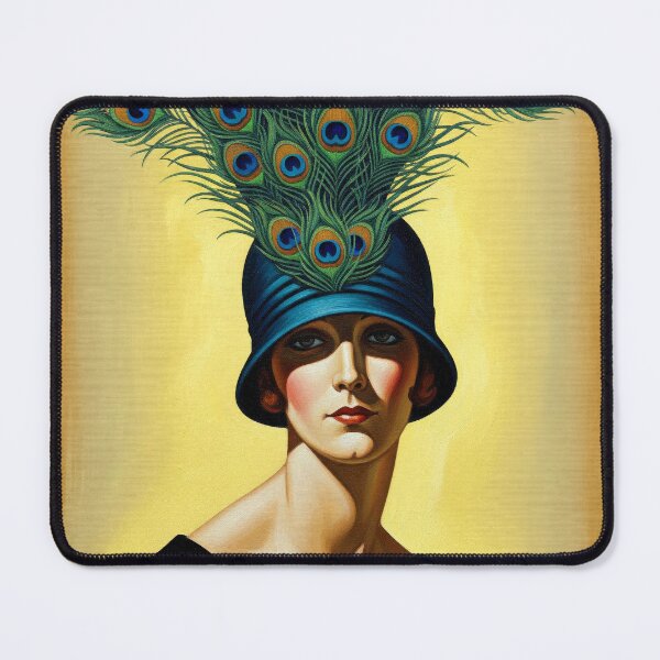 Item preview, Lady in a Feathered Hat - Original Art Deco Artwork designed and sold by elektronen.