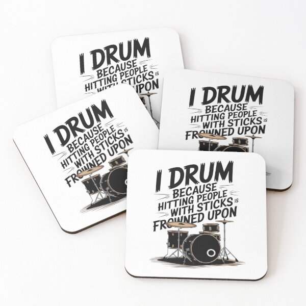 Item preview, I Drum Because designed and sold by FunkyCatDesigns.