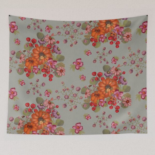 Item preview, Cozy Pumpkin Floral with Critters designed and sold by Kathryn-Designs.