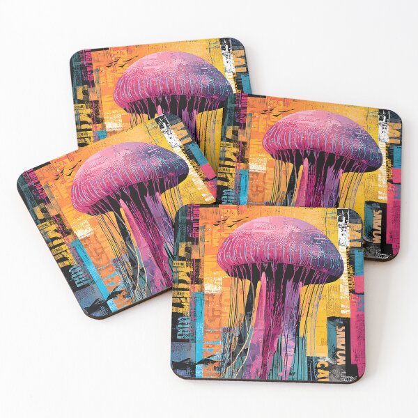 Item preview, Guardians of the Deep - Vibrant Jellyfish Calling for Ocean Protection designed and sold by OlfactoART Studio.