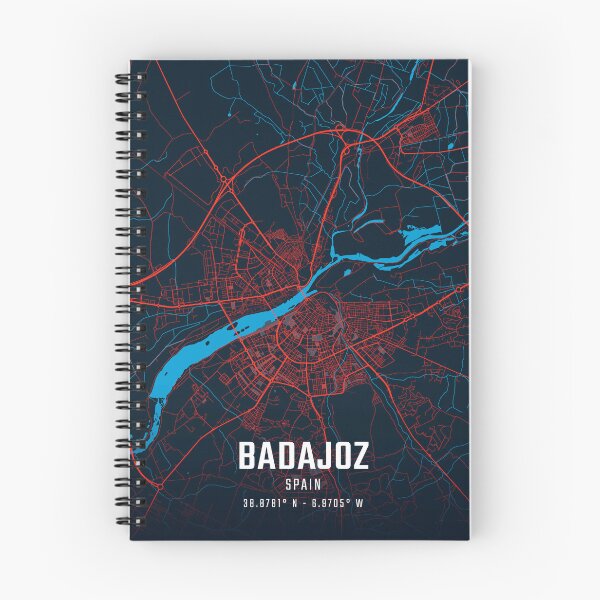 Item preview, Badajoz Red & Blue Minimalist Map designed and sold by HomeLivingCo.