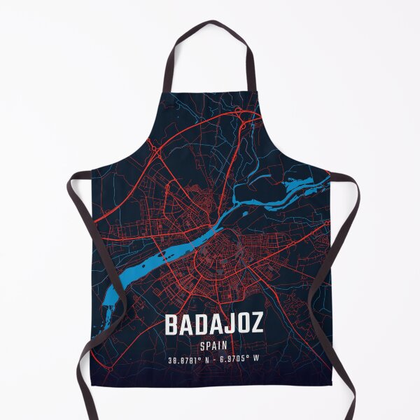 Item preview, Badajoz Red & Blue Minimalist Map designed and sold by HomeLivingCo.