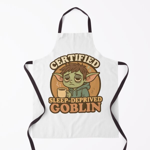 Item preview, Certified Sleep-Deprived Goblin – Funny Goblincore Coffee Meme Design designed and sold by Cat & Coffee Studio.