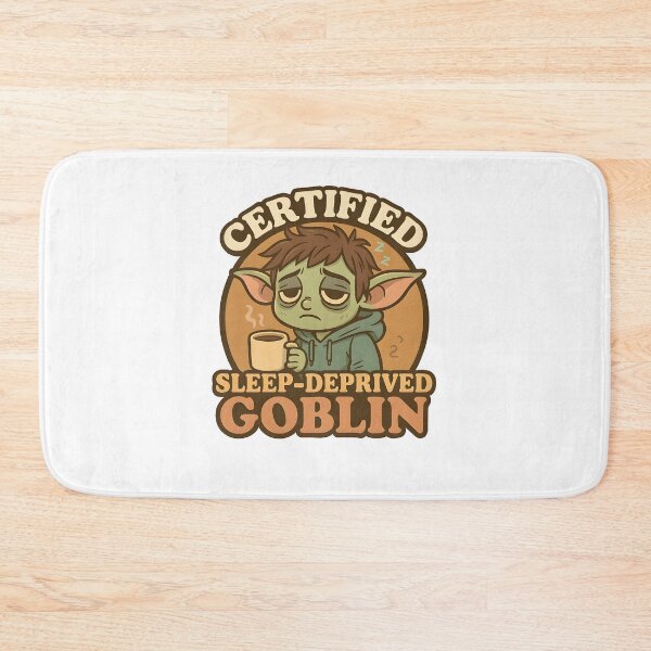 Item preview, Certified Sleep-Deprived Goblin – Funny Goblincore Coffee Meme Design designed and sold by Cat & Coffee Studio.