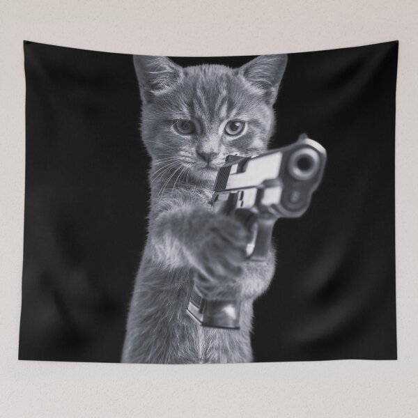 Item preview, Gangster Cat – Funny Meme Cartoon Motif designed and sold by Meiersbeste.