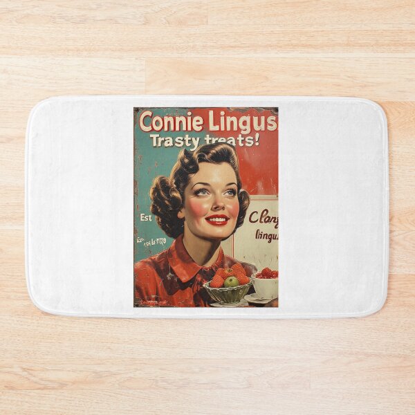 Item preview, Connie Lingus Tasty Treats Vintage Spoof Advertisement designed and sold by IanBakerToons.