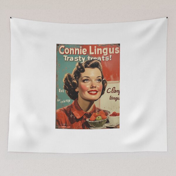 Item preview, Connie Lingus Tasty Treats Vintage Spoof Advertisement designed and sold by IanBakerToons.