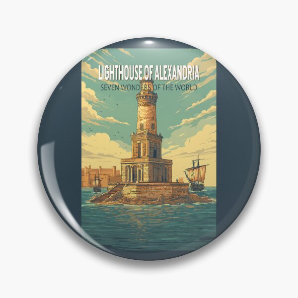 Item preview, Lighthouse of Alexandria Illustration Seven Wonders Vintage designed and sold by KrisSidDesigns.
