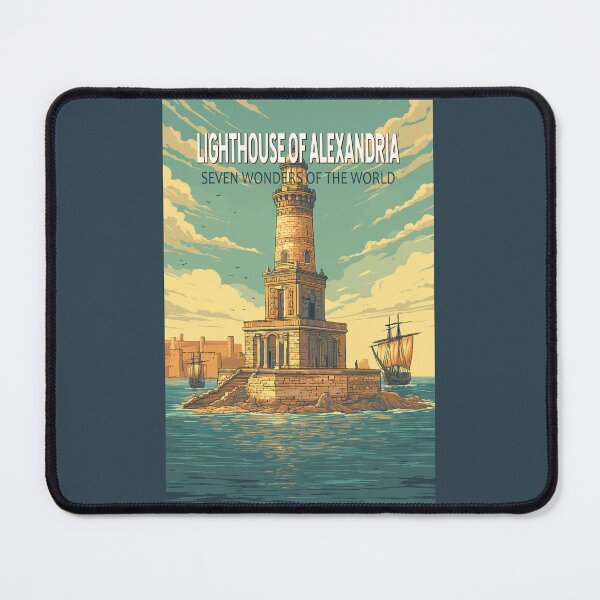 Item preview, Lighthouse of Alexandria Illustration Seven Wonders Vintage designed and sold by KrisSidDesigns.