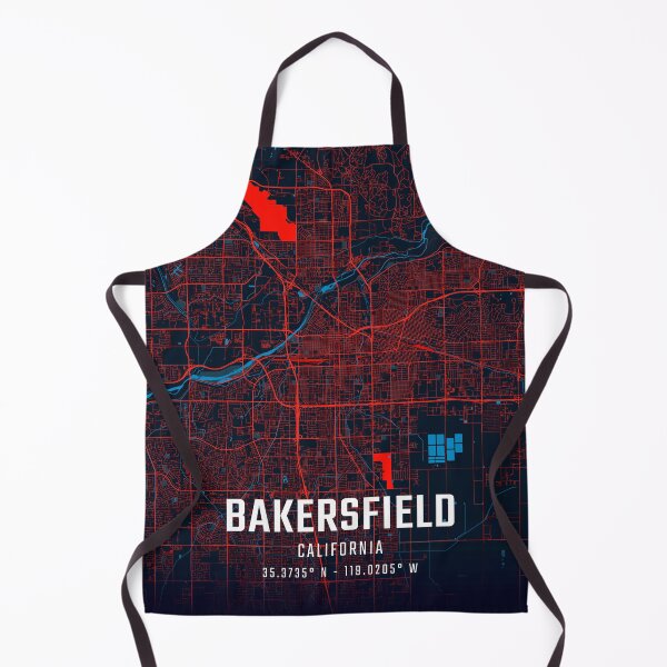 Artikelvorschau, Bakersfield Rot & Blau Minimalistische Karte entworfen und verkauft von HomeLivingCo.