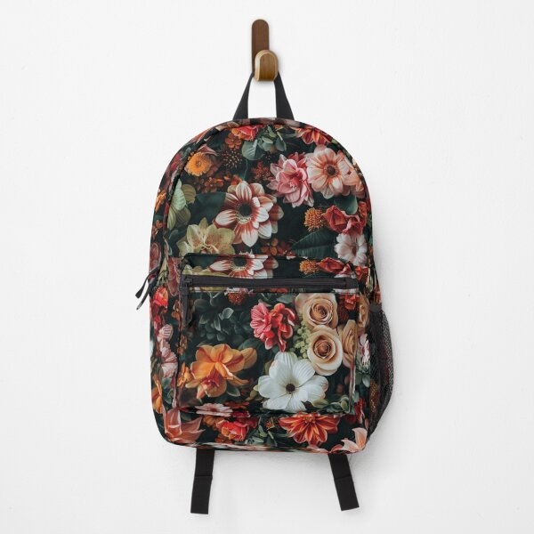 Item preview, Black colorful floral pattern - cottagecore forestcore designed and sold by cocomelon168.