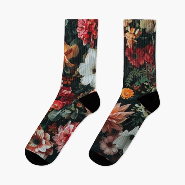 Item preview,  Black colorful floral pattern - cottagecore forestcore  designed and sold by cocomelon168.