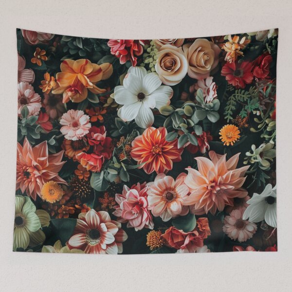 Item preview,  Black colorful floral pattern - cottagecore forestcore  designed and sold by cocomelon168.