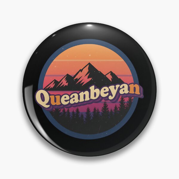 Item preview, Queanbeyan Retro Sunset Mountains designed and sold by DesignDazzles.
