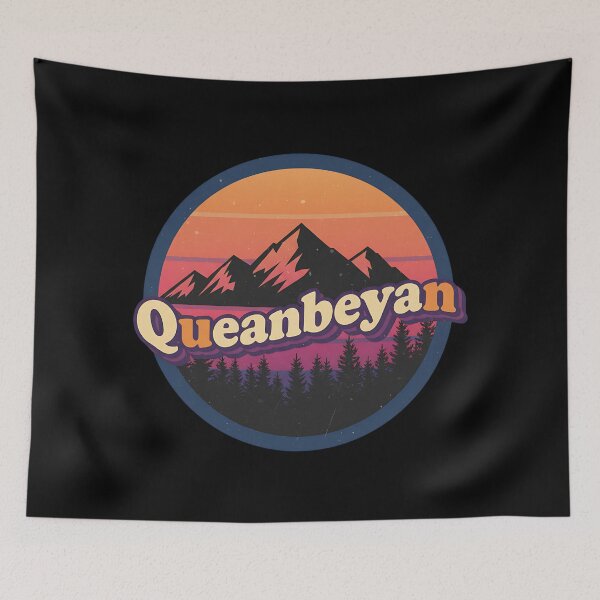 Item preview, Queanbeyan Retro Sunset Mountains designed and sold by DesignDazzles.