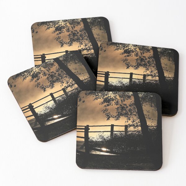 Item preview, Golden Sunrise Over Lake Pier – Nature Silhouette Landscape Photography designed and sold by Zane Moss.