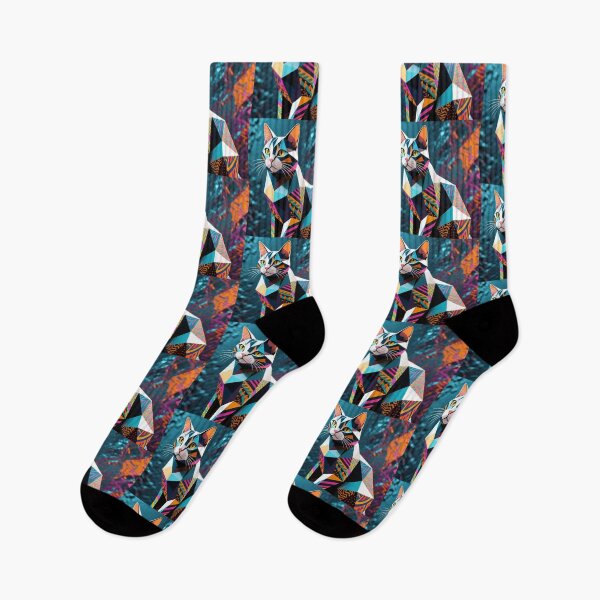 Item preview, Colorful cute geometric cat  designed and sold by Dogandesighn.