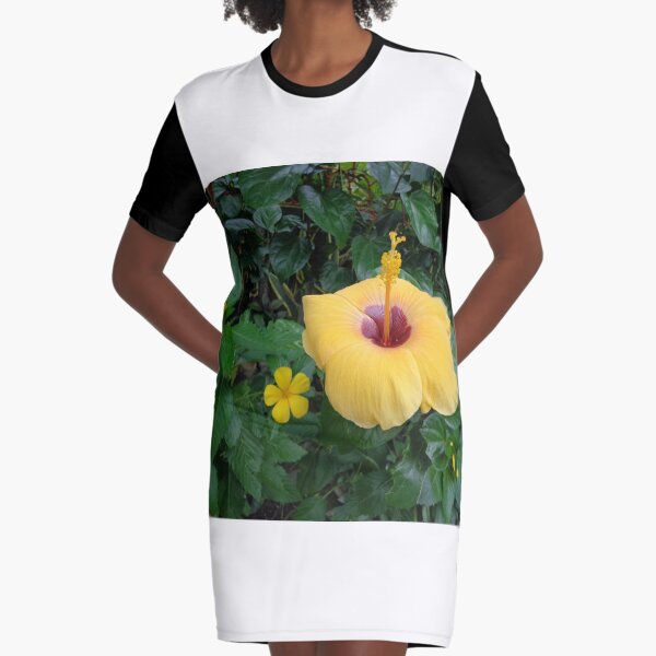 gumamela flower Graphic T-Shirt Dress
