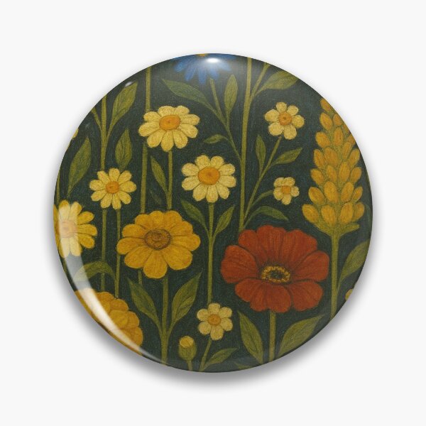Item preview, Golden Marigolds & Blue Cornflowers — Night Garden designed and sold by BadaBingBear.