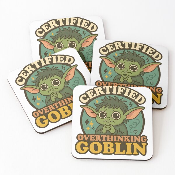 Item preview, Certified Overthinking Goblin – Funny Anxiety Meme Goblin Sticker & Shirt designed and sold by Cat & Coffee Studio.