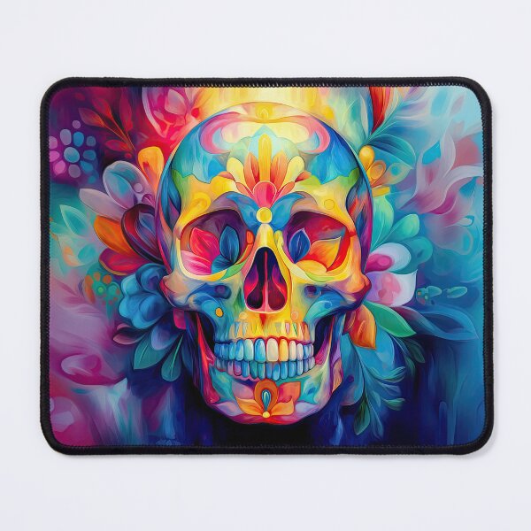Item preview, Colorful skull in fire – Psychedelic art designed and sold by GabbyKI261.