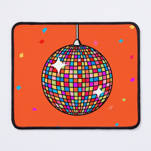 Item preview, Multicolored disco ball hanging on an orange background designed and sold by Jenny Rattina.