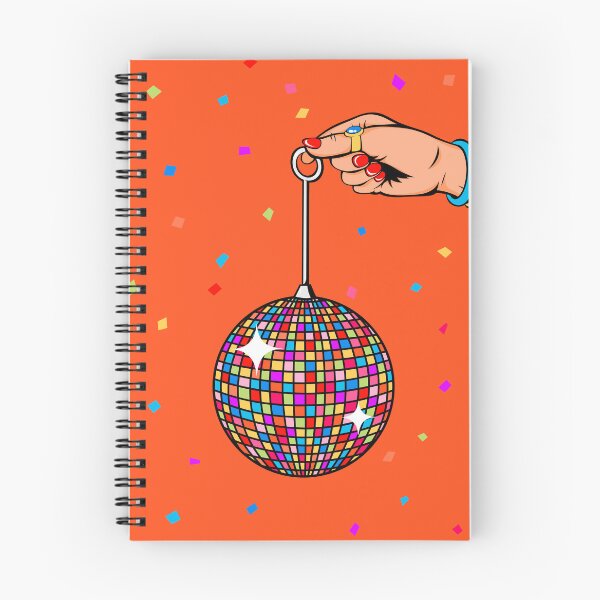 Item preview, Multicolored disco ball hanging on an orange background designed and sold by Jenny Rattina.