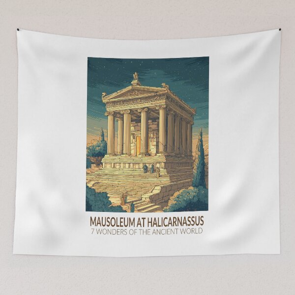 Item preview, Mausoleum at Halicarnassus Seven Wonders of the World Vintage designed and sold by KrisSidDesigns.