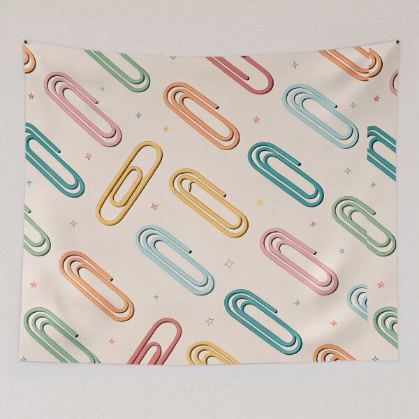 Item preview, Rainbow Paperclip Pattern – Pastel Color Office Stationery Design designed and sold by VividOrganica.
