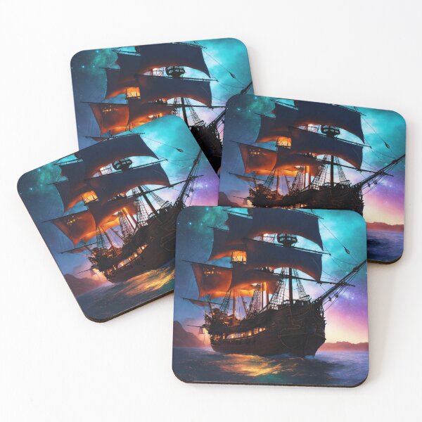 Item preview, Mystic Pirate Ship at Sea designed and sold by PatiMood.