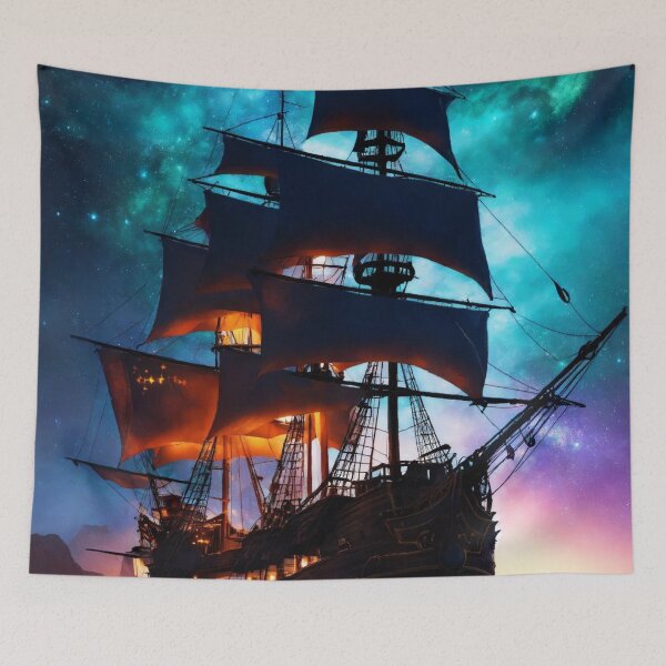 Item preview, Mystic Pirate Ship at Sea designed and sold by PatiMood.