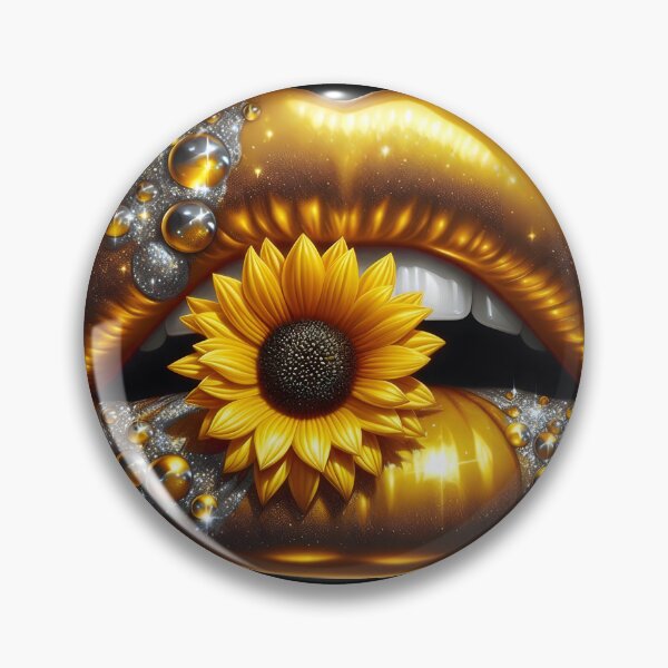 Item preview, Golden Lips with Sunflower – Glam Shine Aesthetic designed and sold by Margival.