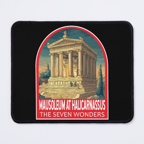 Item preview, Mausoleum at Halicarnassus Illustration Seven Wonders Art Emblem designed and sold by KrisSidDesigns.