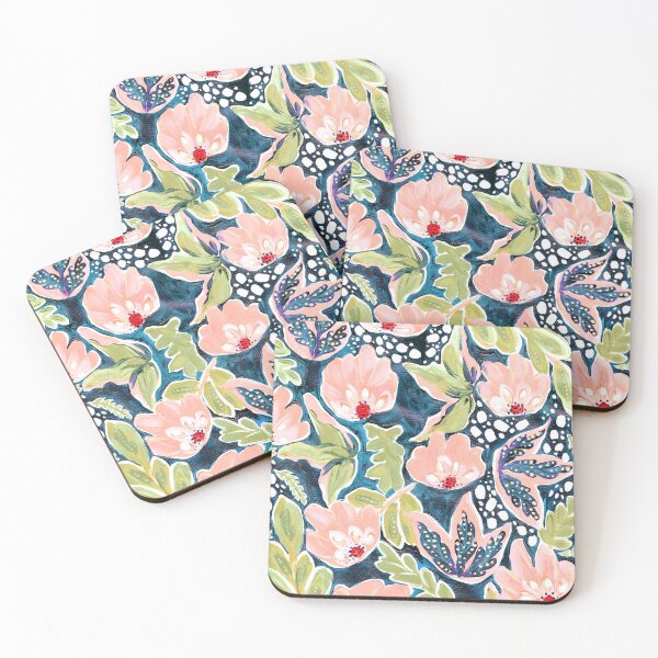 Item preview, Flowing florals abstract pattern design Salmon and Sage green designed and sold by Crimson-thyme.