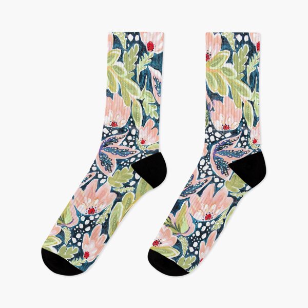 Item preview, Flowing florals abstract pattern design Salmon and Sage green designed and sold by Crimson-thyme.