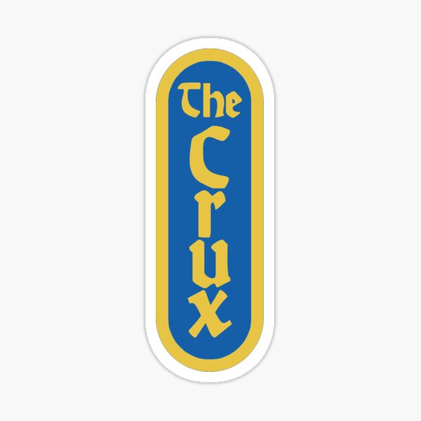 the crux djo blue and yellow logo Sticker