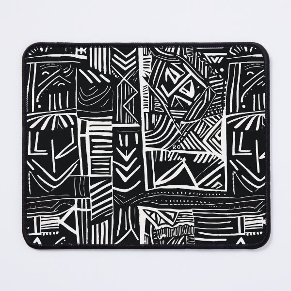 Item preview, Bold black-and-white symbols with organic brushstrokes recall African mud cloth tradition designed and sold by Melissa Plugge-Dekker.