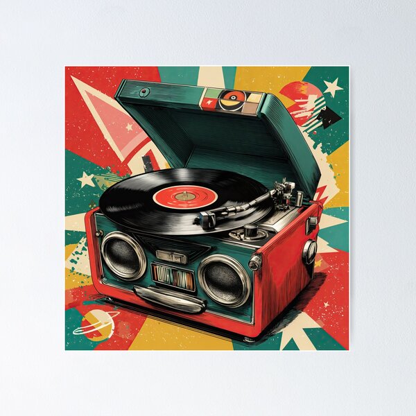 Item preview, Retro Vinyl Vibes: Space-Age Sound Explosion designed and sold by ForeverPrintsOK.