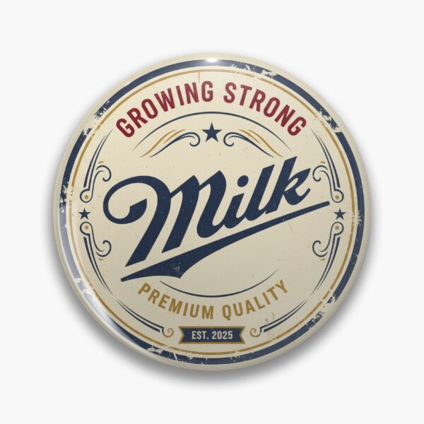 Item preview, Growing Strong Milk Badge - Premium Quality Retro Baby & Newborn Gift designed and sold by artecomm.