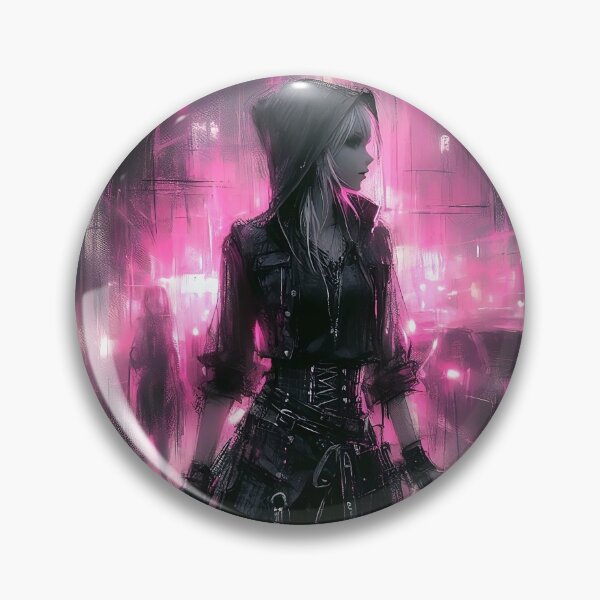 Artikelvorschau, Cyberpunk-Mädchen in der Neonnacht entworfen und verkauft von Lykaon Art.