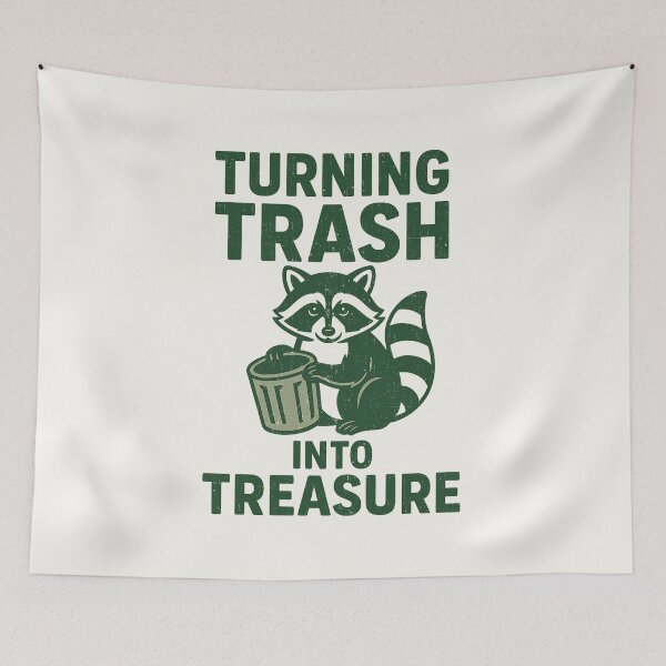 Item preview, Racoon Turning Trash Into Treasure designed and sold by Anniko Art Studio.