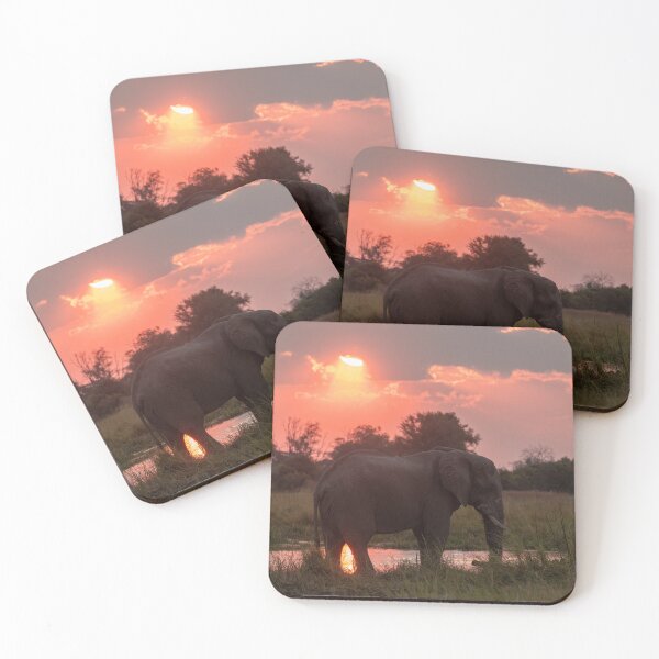 Item preview, Fire Sky – Elephant Silhouette at Sunset designed and sold by DavideAntoniani.