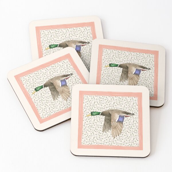 Item preview, Mallard duck, flying duck vintage nursery farmhouse cottagecore art trendy retro illustration designed and sold by ArticraftShop.