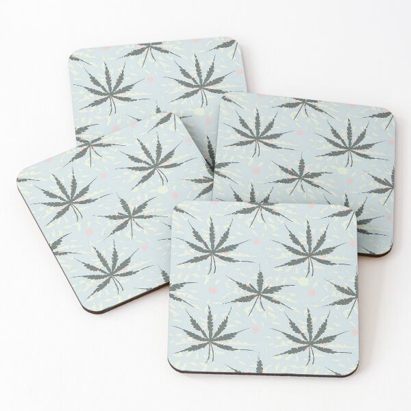 Item preview, Hemp Plant with Yellow Highlights in a Pattern - Minimalist - Vintage Retro Style designed and sold by Loving Nature Gifts.