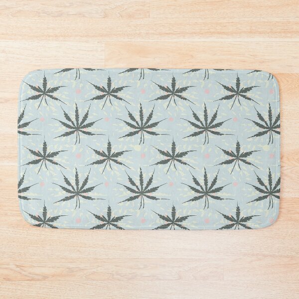Item preview, Hemp Plant with Yellow Highlights in a Pattern - Minimalist - Vintage Retro Style designed and sold by Loving Nature Gifts.
